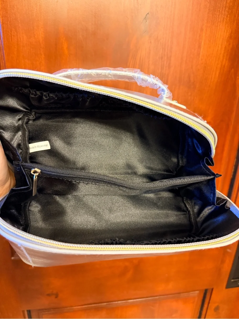 ipsy Silver Metallic Cosmetic Case with Top Handle